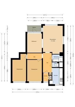 Floorplan - Vechtplantsoen 14-1, 3554 TB Utrecht